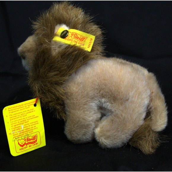 VTG NWT Steiff Leo Tan Brown Lion Plush Austria 5" Wipeable 1460/13 - Picture 6 of 16